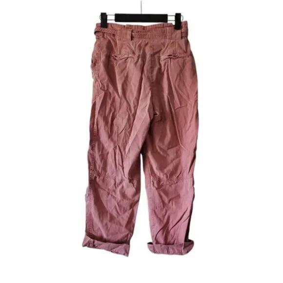 Aritzia Wilfred Free High Waist Lyocell Dusty Rose Paperbag Pants XS - Picture 3 of 7